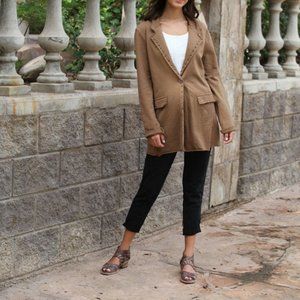 KNIT STUD EMBELLISHED BLAZER